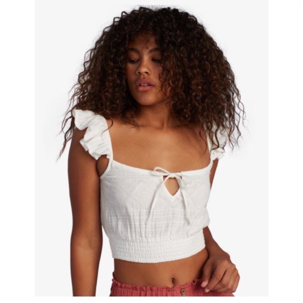 Roxy White Cotton Tie Front Camisole
